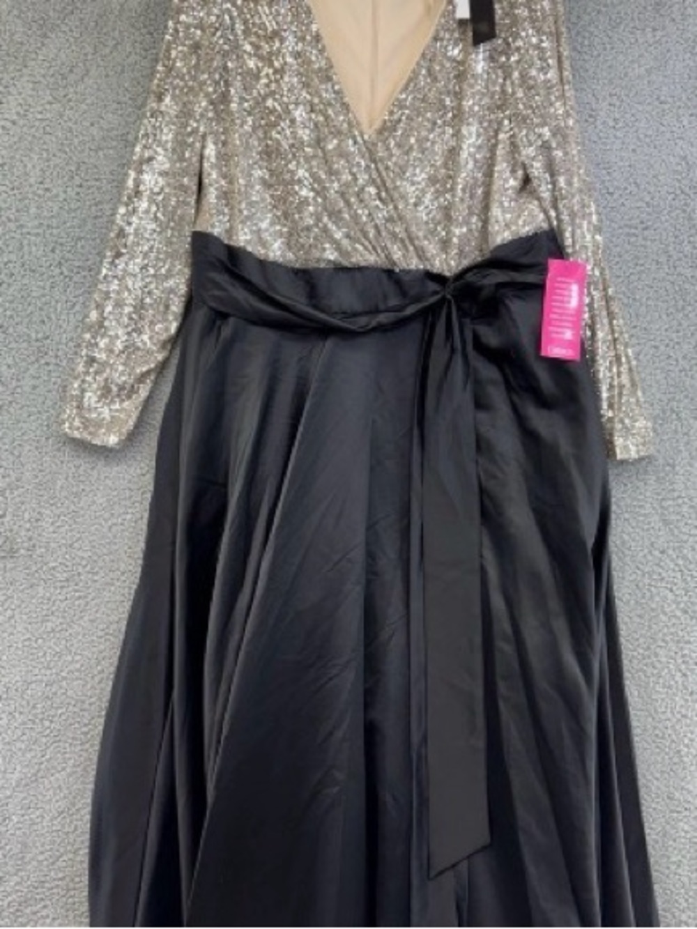 Xscape Silver Sequin Evening Dress Plus 22W NWT
